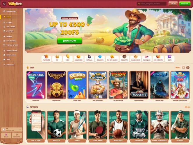 BillyBets Casino site